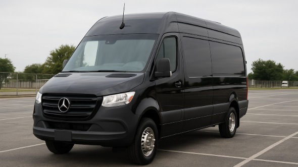 Exterior of Oklahoma City Party Bus Company's 14 Passenger Sprinter Limousine in Oklahoma City