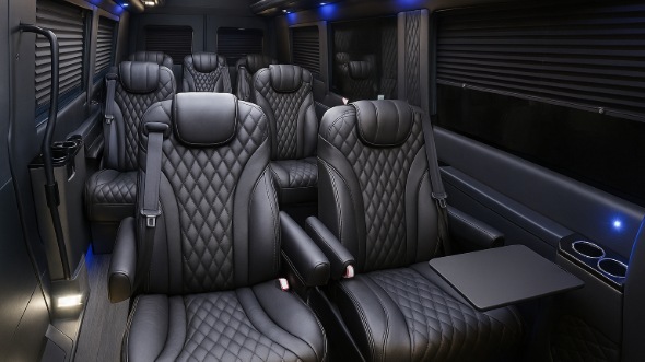Interior of Oklahoma Party Bus Company's 15 Passenger Minibus in Oklahoma