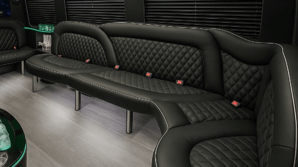 Interior of Yukon Party Bus Company's 15 Passenger Party Bus in Yukon