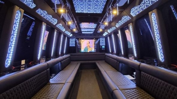 Interior of Oklahoma City Party Bus Company's 20 Passenger Party Bus in Oklahoma City