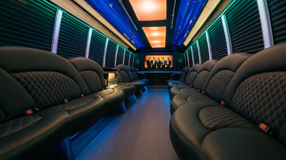 Interior of Shawnee Party Bus Company's 25 Passenger Party Bus in Shawnee