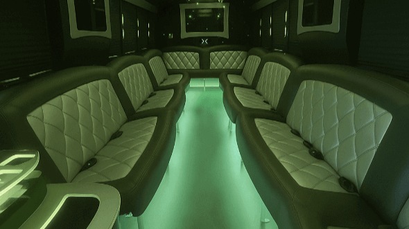Interior of Bixby Party Bus Company's 28 Passenger Party Bus in Bixby