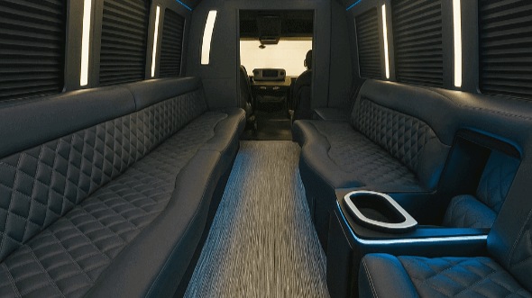 Interior of Oklahoma Party Bus Company's 28 Passenger Party Bus in Oklahoma