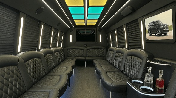Interior of Edmond Party Bus Company's 40 Passenger Party Bus in Edmond