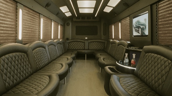 Interior of Stillwater Party Bus Company's 40 Passenger Party Bus in Stillwater