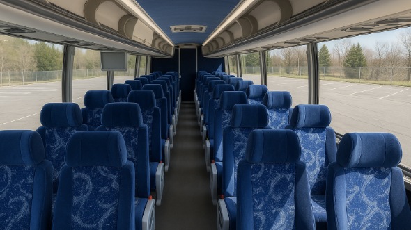 Interior of Oklahoma Party Bus Company's 47 Passenger Charter Bus in Oklahoma
