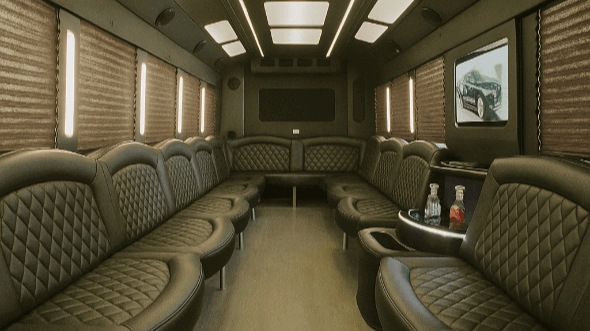 Interior of Muskogee Party Bus Company's 50 Passenger Party Bus in Muskogee