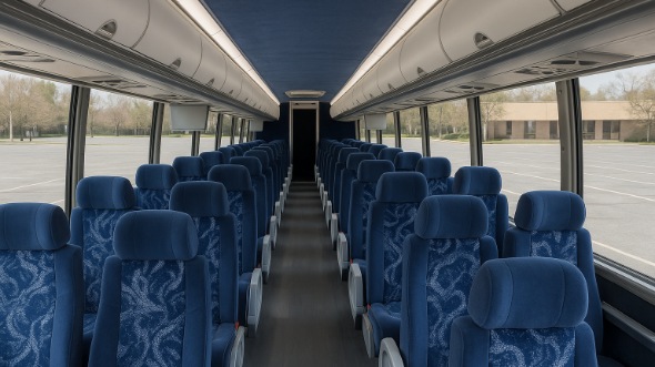 Interior of Oklahoma Party Bus Company's 55 Passenger Charter Bus in Oklahoma