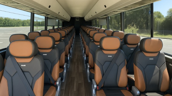 oklahoma 54 passenger charter bus interior